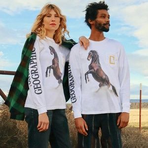 NEW National Geographic x Parks Project Wild Horses Long Sleeve Tee shirt SIZE M
